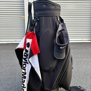 Izzo Transport 300 Black Golf Cart Bag With Rain Hood Cover - Towel - Nike Hat